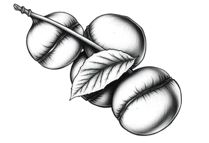 Three haselnuts with one leave tattoo idea