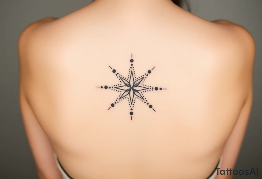 A star tattoo design. . black and white. small tattoo idea