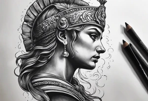 make a roman mythology themed tattoo with a dark theme tattoo idea