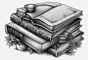 Stack of books tattoo idea