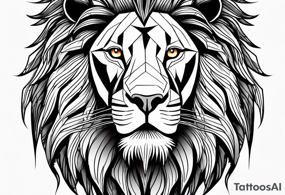 powerful majestic lion, close-up tattoo idea
