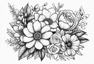 Flower bouquet symbolizing gratitude tattoo idea