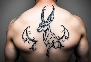 tribal, low detail jackelope tattoo idea