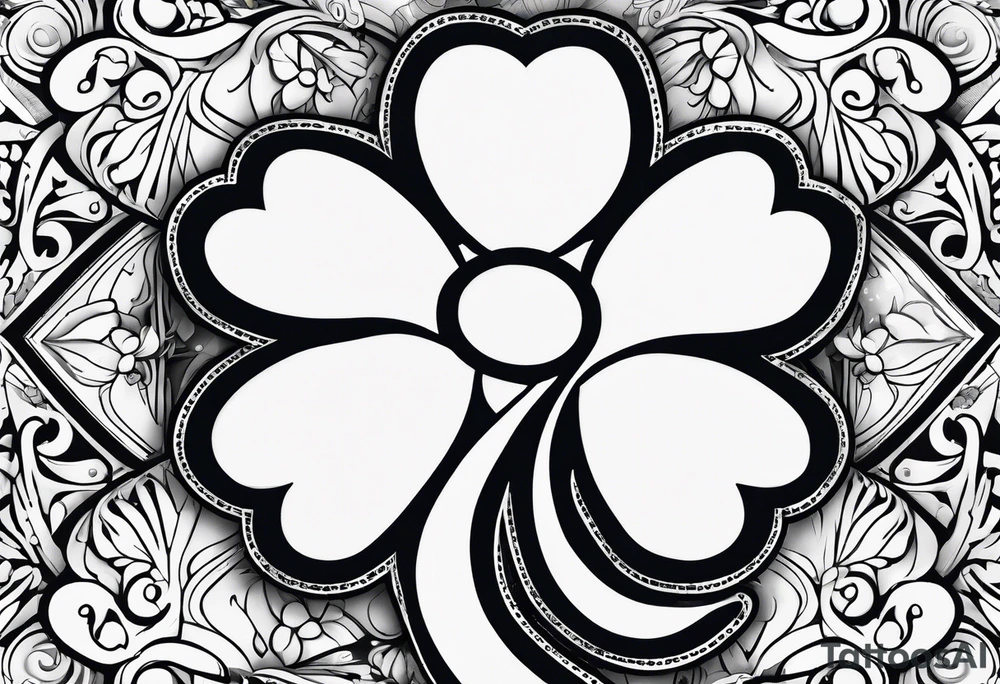 4 leaf clover with horseshoe and dice tattoo idea