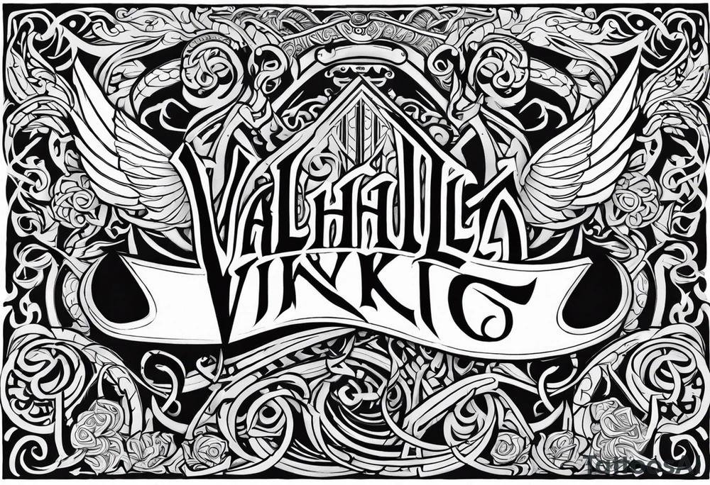 Valhalla viking gods tattoo idea