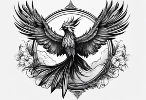 phoenix with extra long tail feathers
long neck tattoo idea