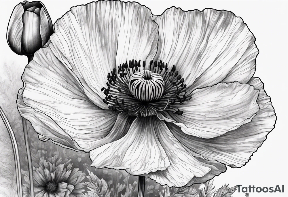 poppy design tattoo idea