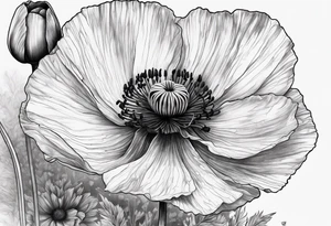 poppy design tattoo idea