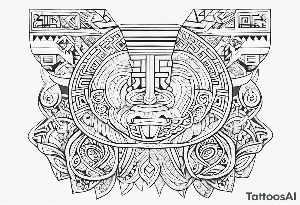 Polynesian neck to chin tattoo tattoo idea