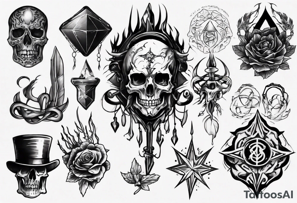 Sketches of black and black tattoo idea