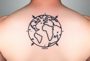 globe with Lilly’s World 16.05.23 tattoo idea