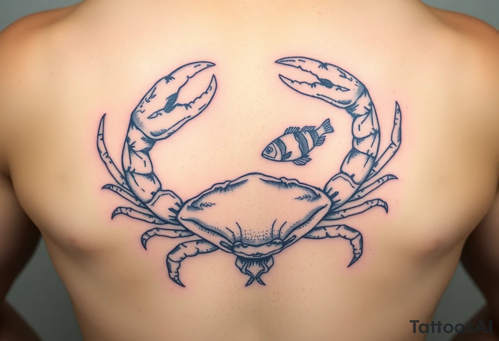 Crabs, fish, honey comb tattoo idea