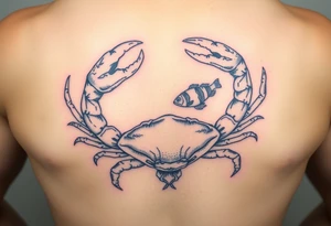 Crabs, fish, honey comb tattoo idea