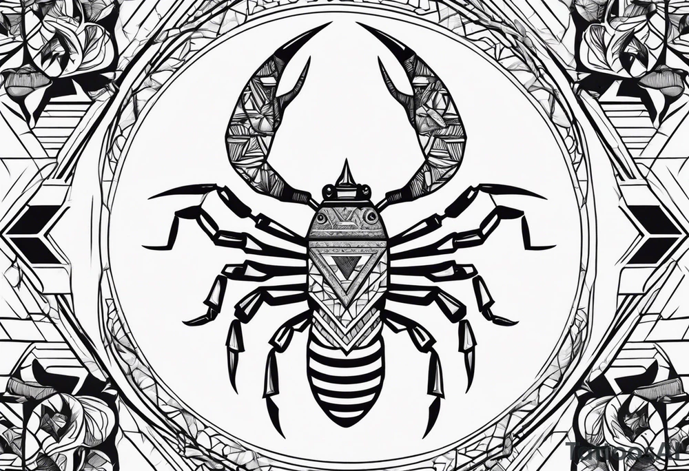 scorpion with all seing eye and triangle tattoo idea