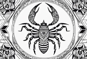 scorpion with all seing eye and triangle tattoo idea
