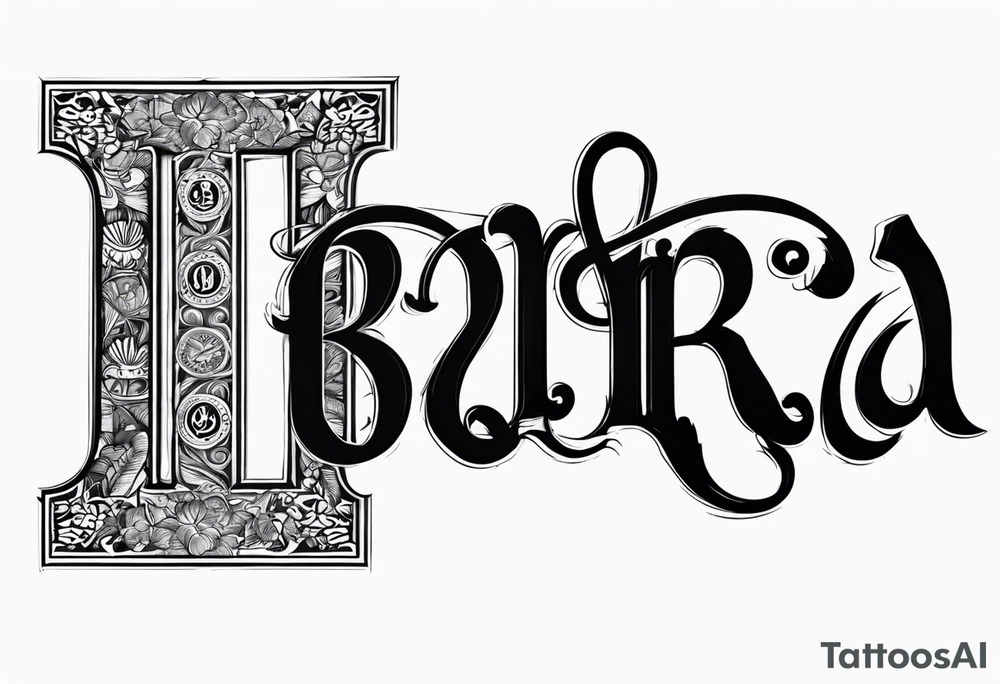 My last name IBARRA in old English with some Chicano designs around it tattoo idea