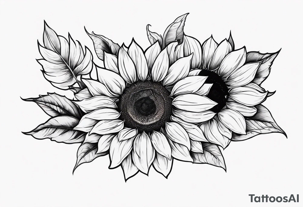Sunflower sleeve tattoo idea