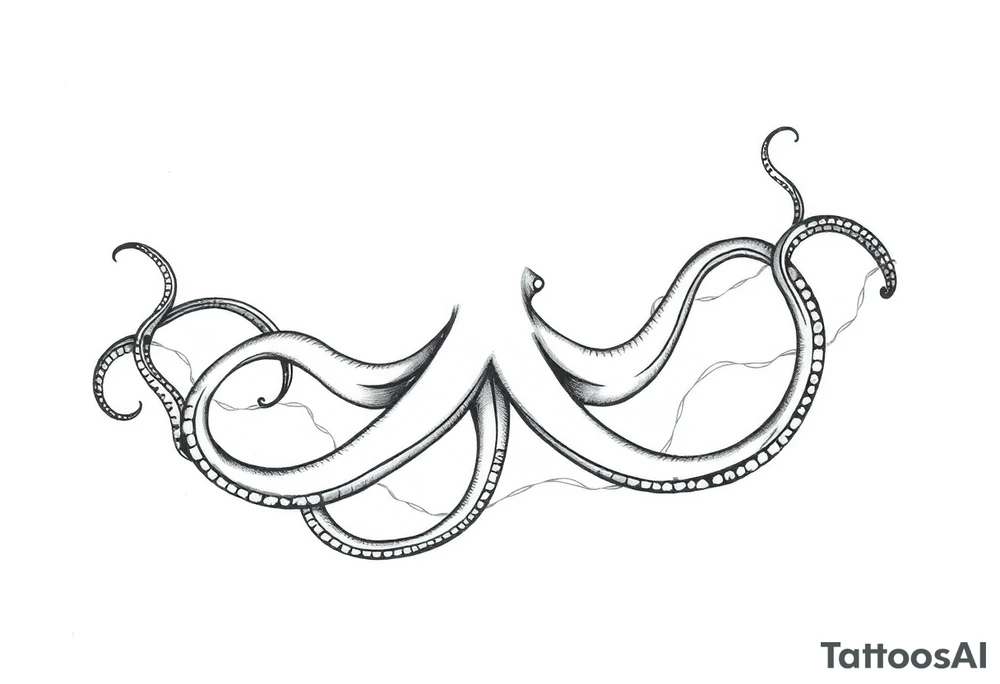 abstract tattoo design, flowing fine black lines, minimalistic style, psychedelic ink pattern, looks like gasoline or oil floating on water, iridescent texture implied, delicate and organic line swirls, elegant liquid shapes, abstract stream of ink, subtle illusion of an octopus, hidden tentacle forms, not literal animal, just hints, emerging in the fluid forms, surreal and trippy vibe, feminine and graceful, non-representational, semi-random ink trails, vapor-like flow, inspired by oil slicks, smoke or mist patterns, dynamic and hypnotic, modern abstract linework, echo of marine shapes, no solid fills, transparent and airy, Pis Saro and Balazs Bercsenyi inspiration, Do not draw an actual octopus – suggest it subtly through abstract flowing shapes, Focus on the liquid movement and gasoline texture, Imitate the look of black linework mimicking iridescent oil swirls, Psychedelic ink pattern that resembles tentacles but stays abstract tattoo idea