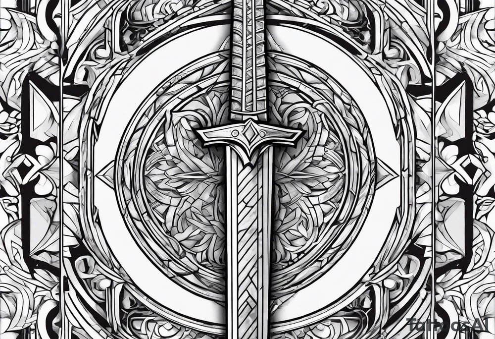 sword, bolt tattoo idea