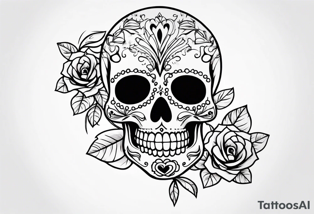 La pistola y corazón, sugar skull style tattoo tattoo idea
