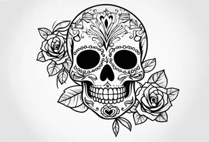 La pistola y corazón, sugar skull style tattoo tattoo idea