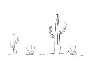 Cutesy Cacti desert backgorund tattoo idea