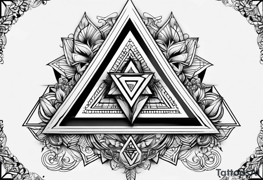 triangle and spiral tattoo idea