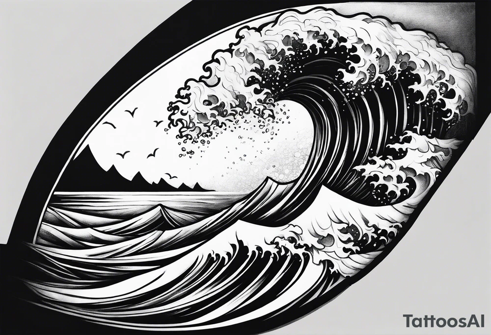 god, stormy sea, full length tattoo idea