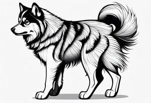 Balck and white pomski on legs tattoo idea