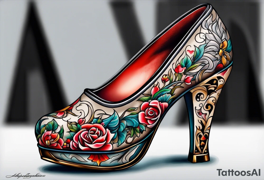 high heel tattoo idea