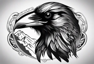 raven head tattoo idea