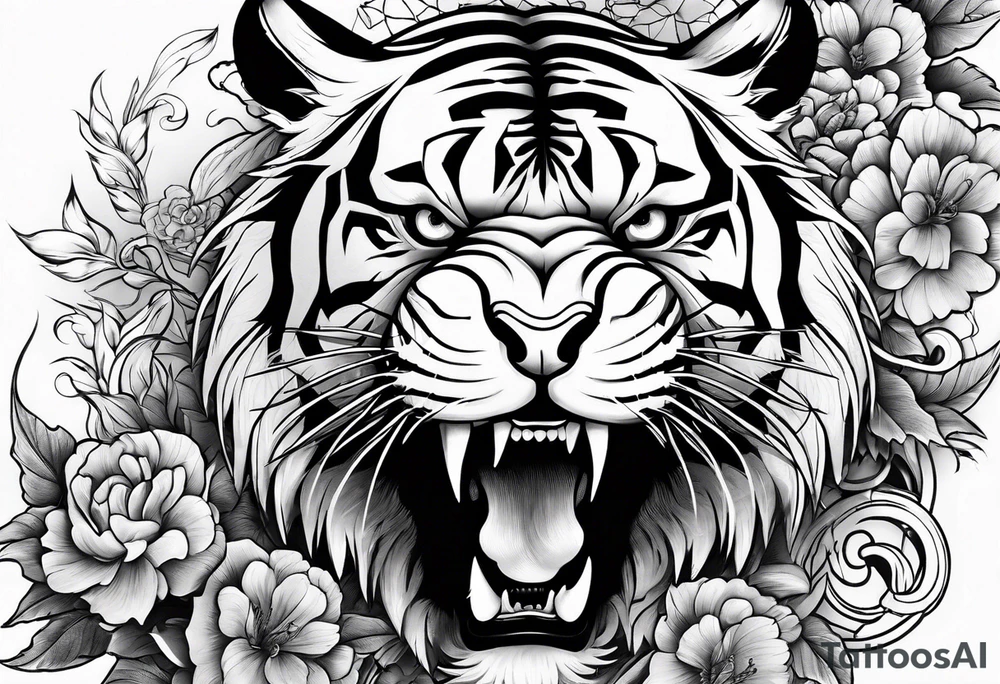 chinesische Mauer mit Tiger Ratte und schlange tattoo idea