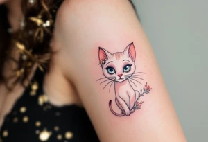 A delicate pastel tattoo of Marie from The Aristocats adds a touch of feline elegance. tattoo idea