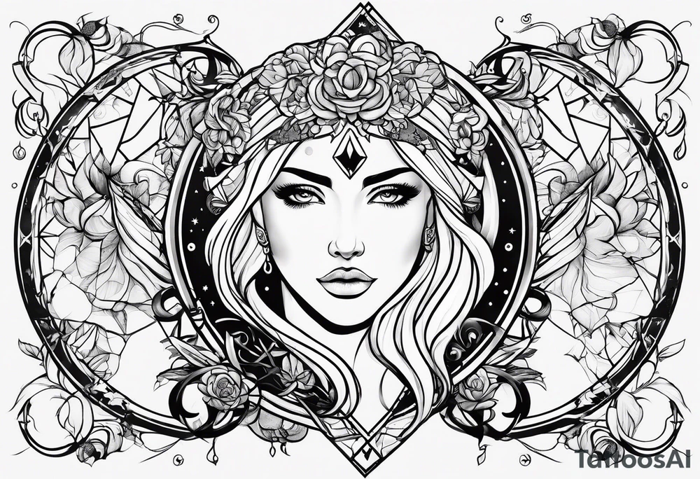 Virgo and Sagittarius zodiac signs combined tattoo idea