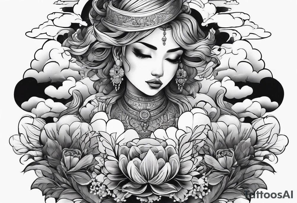 cloud, hands tattoo idea