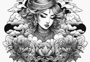 cloud, hands tattoo idea