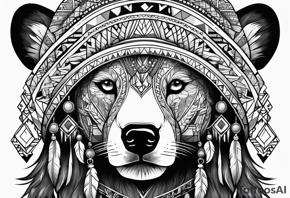 Girl indian bears hat tattoo idea