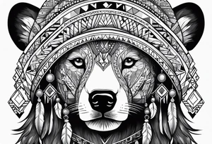 Girl indian bears hat tattoo idea