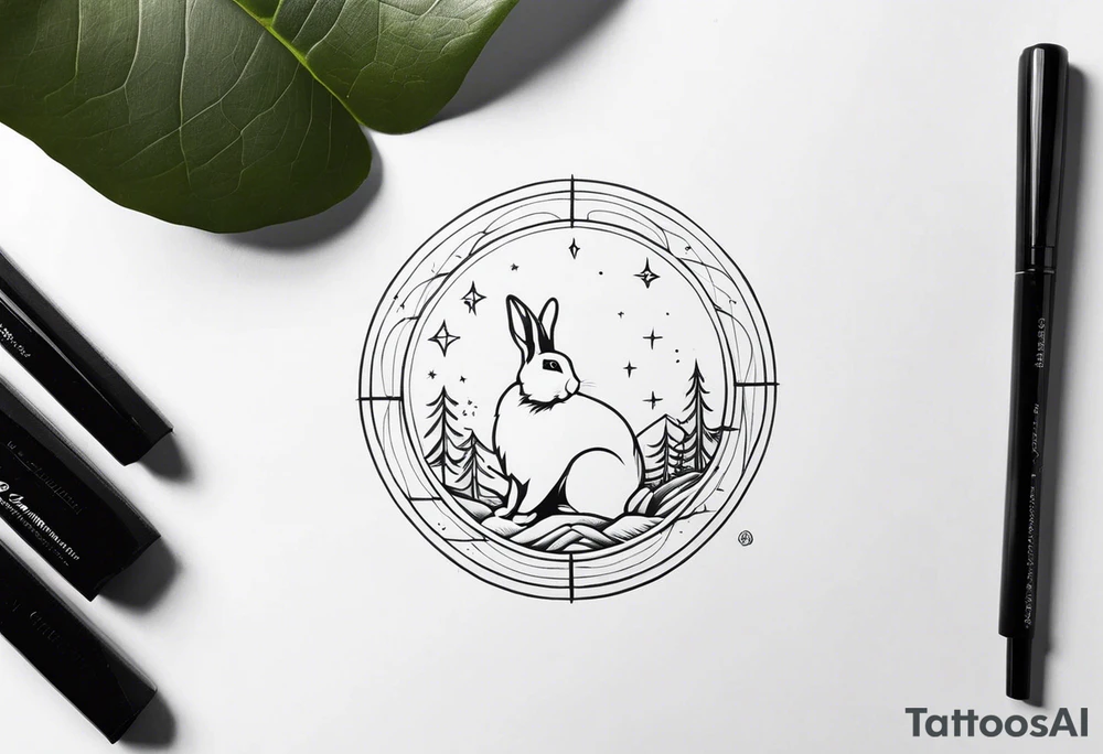 Earth rabbit zodiac sighn tattoo idea