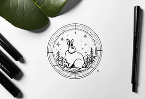 Earth rabbit zodiac sighn tattoo idea
