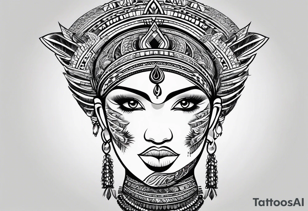 Nigerian pattern tribal tattoo tattoo idea