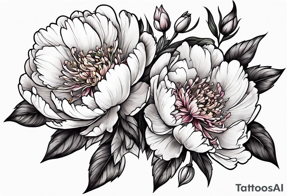 Peony flowers tattoo idea