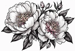 Peony flowers tattoo idea