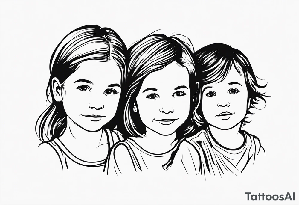 3 kids and a mum tattoo idea