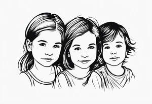 3 kids and a mum tattoo idea