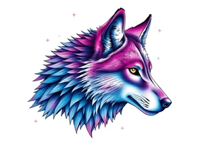 Aurora wolf tattoo idea