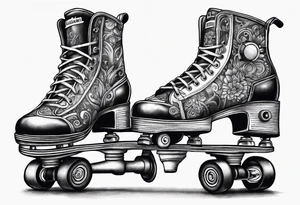 Rollerskates with boombox tattoo idea
