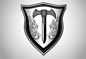 Valhalla shield  sword axe tattoo idea