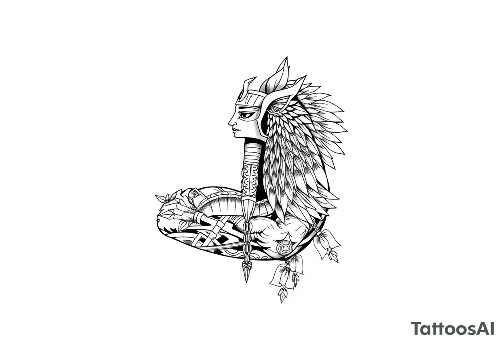 Egyptian theme . Add more elements. I have Egyptian symbols also so I want to connect them tattoo idea