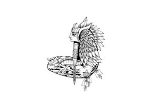 Egyptian theme . Add more elements. I have Egyptian symbols also so I want to connect them tattoo idea